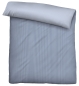 Preview: Biberna Mako-Baumwoll-Satin Bettwäsche 'Uni' 135 x 200 cm Blau